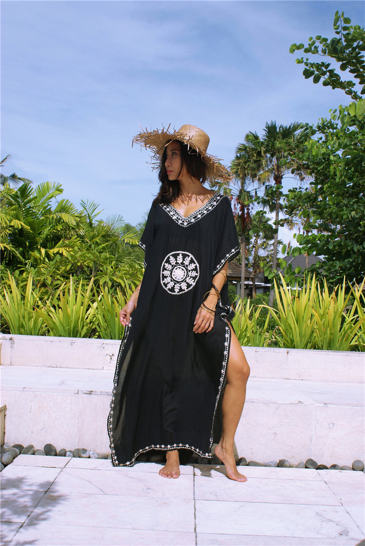 F4735 Vacation Loose Bikini Dress Cover-Ups Swimwear